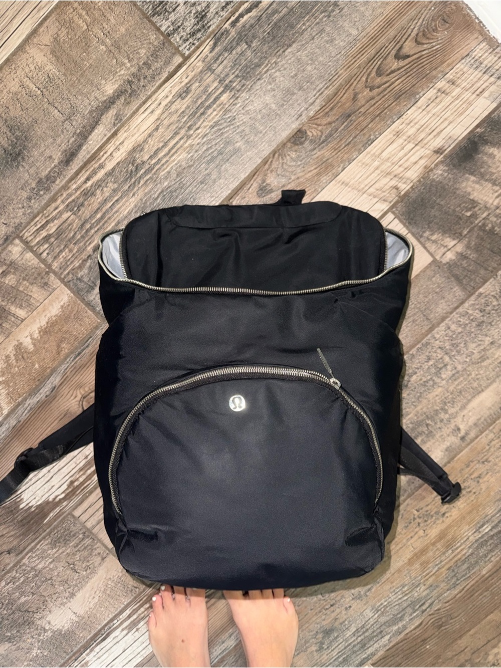 lululemon athletica Black Nylon Backpack with Front Pocket